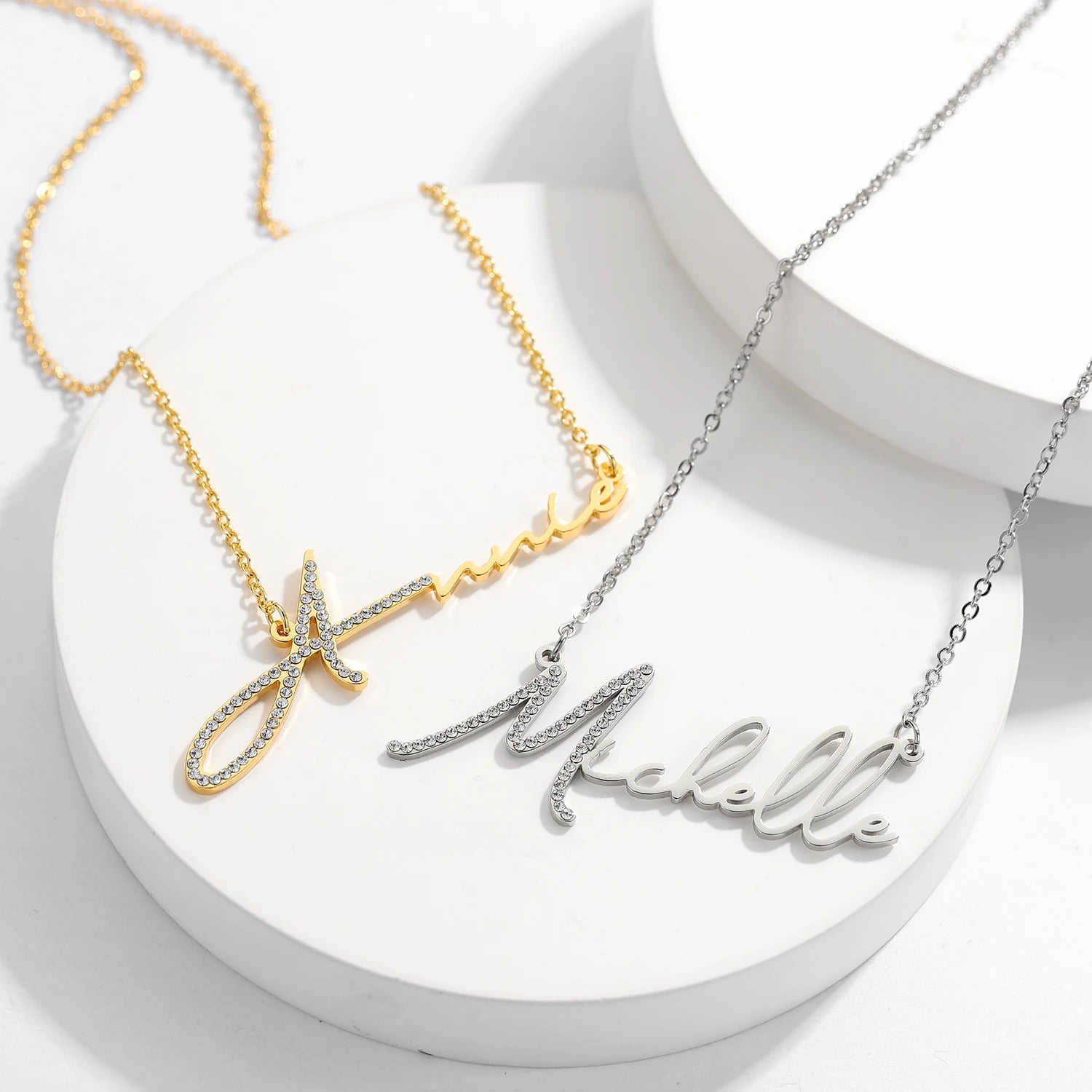 Icy First Letter Signature Name Tennis Chain Necklace