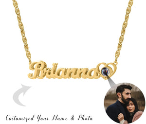 Personalized Cursive Heart Projection Necklace