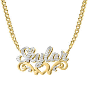 Personalized Double plated Heart Necklace