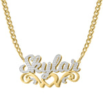 Personalized Double plated Heart Necklace