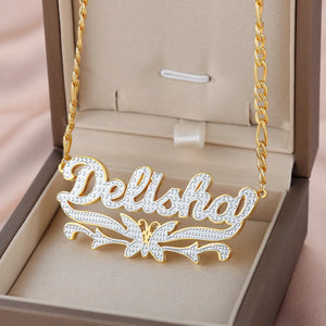 Personalized Women's Jewelry with Butterfly and Flower Design