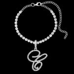 Initial Tennis Anklet Bracelet