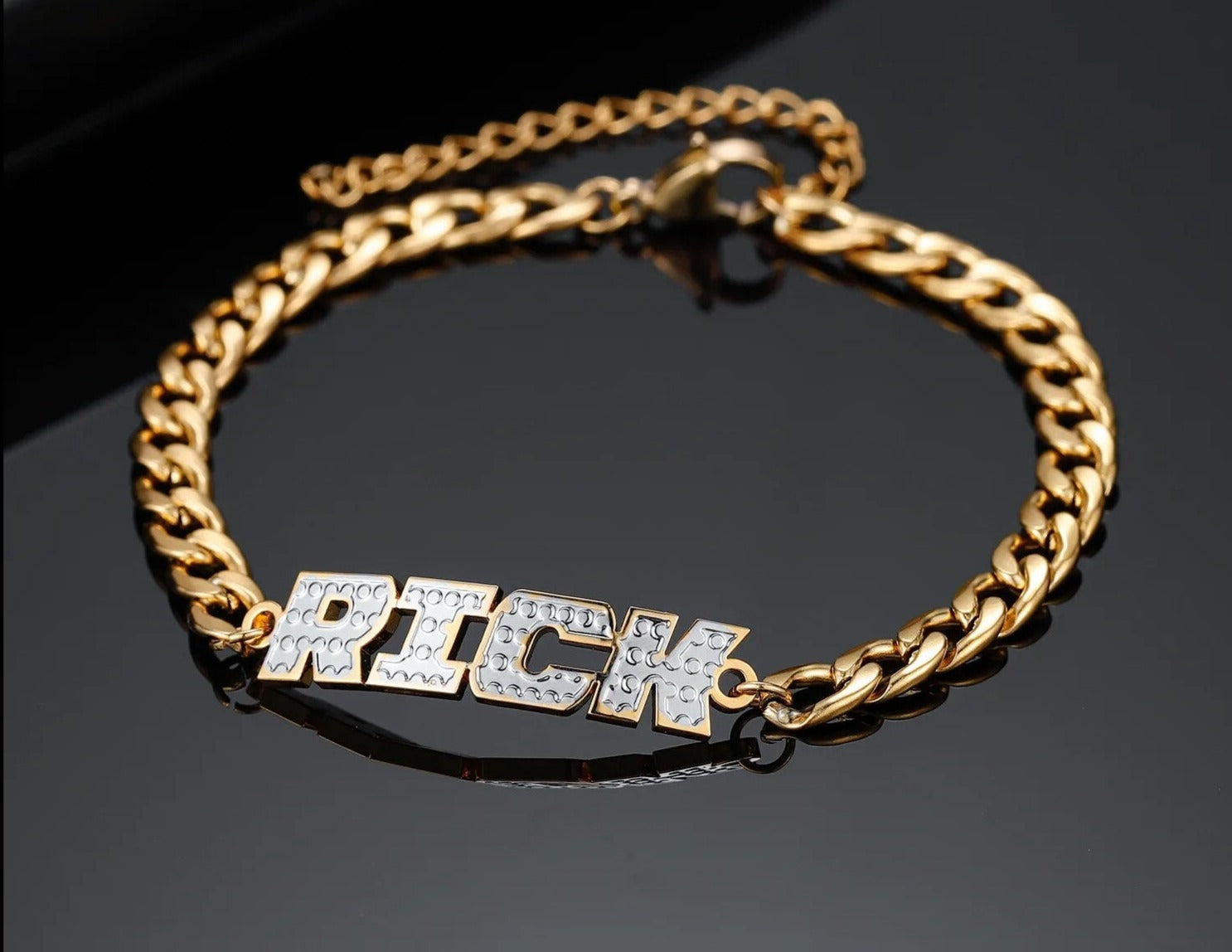 Personalized 18K Double Plating Stainless Steel Name Bracelet & Bangle.