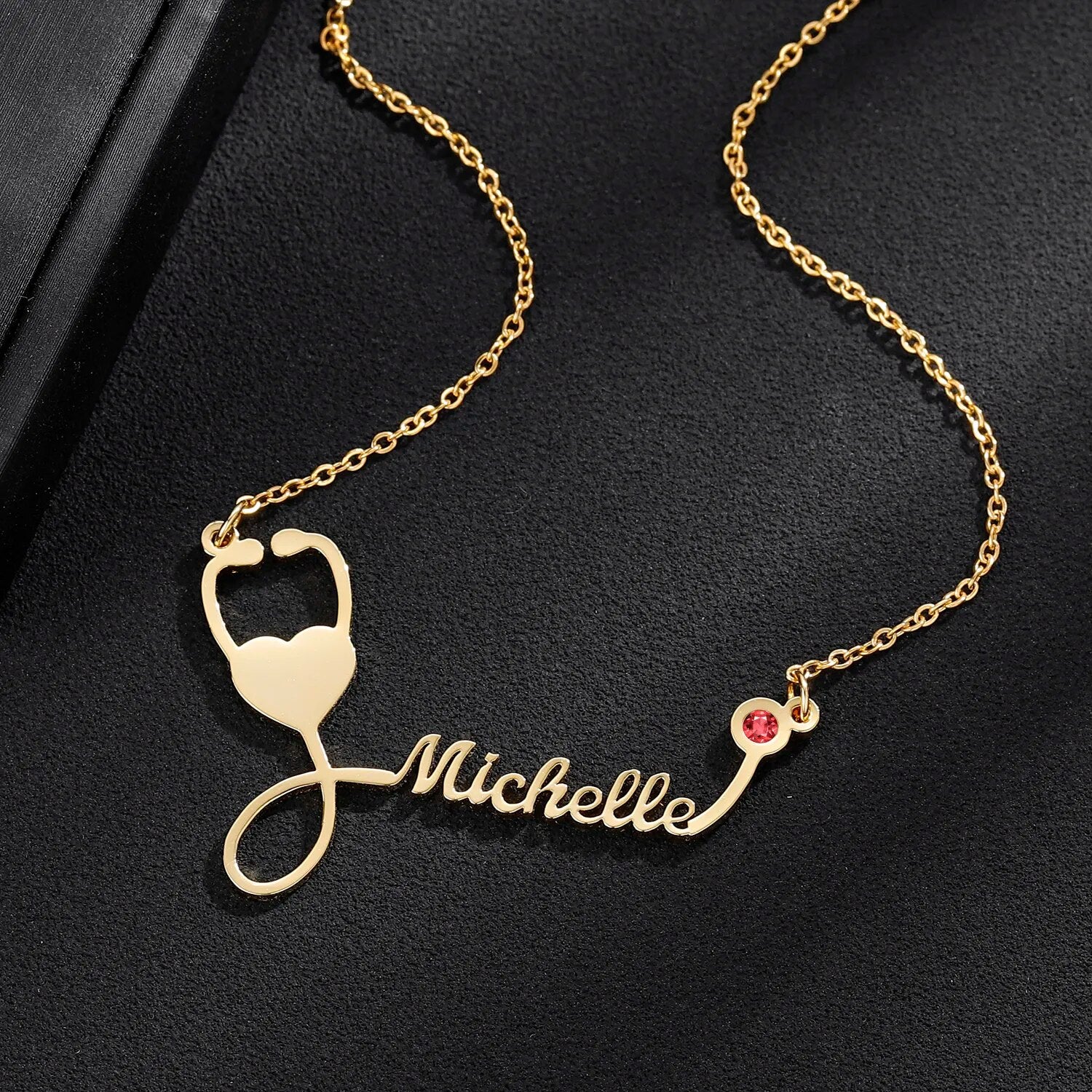 Personalized Stethoscope Name Necklace