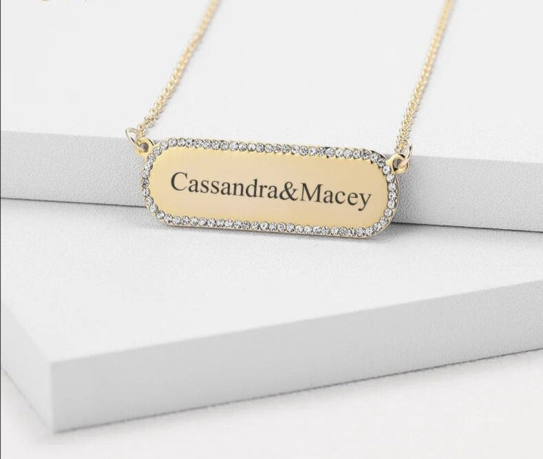 Iced Out Custom Name Pendant Necklace