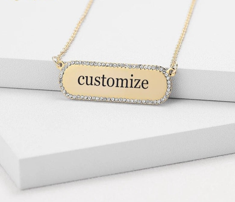 Iced Out Custom Name Pendant Necklace