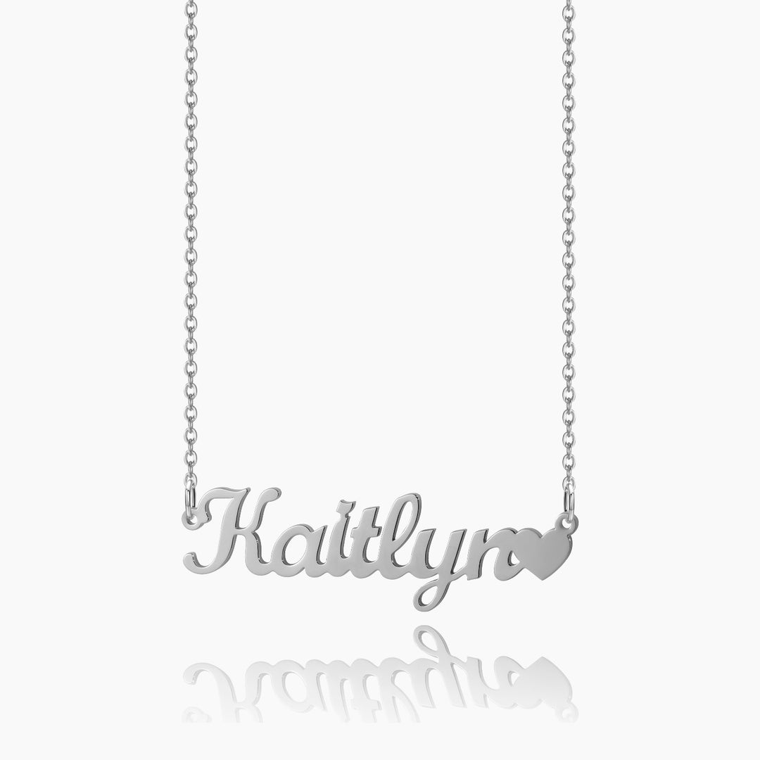 Kids Name Heart Necklace