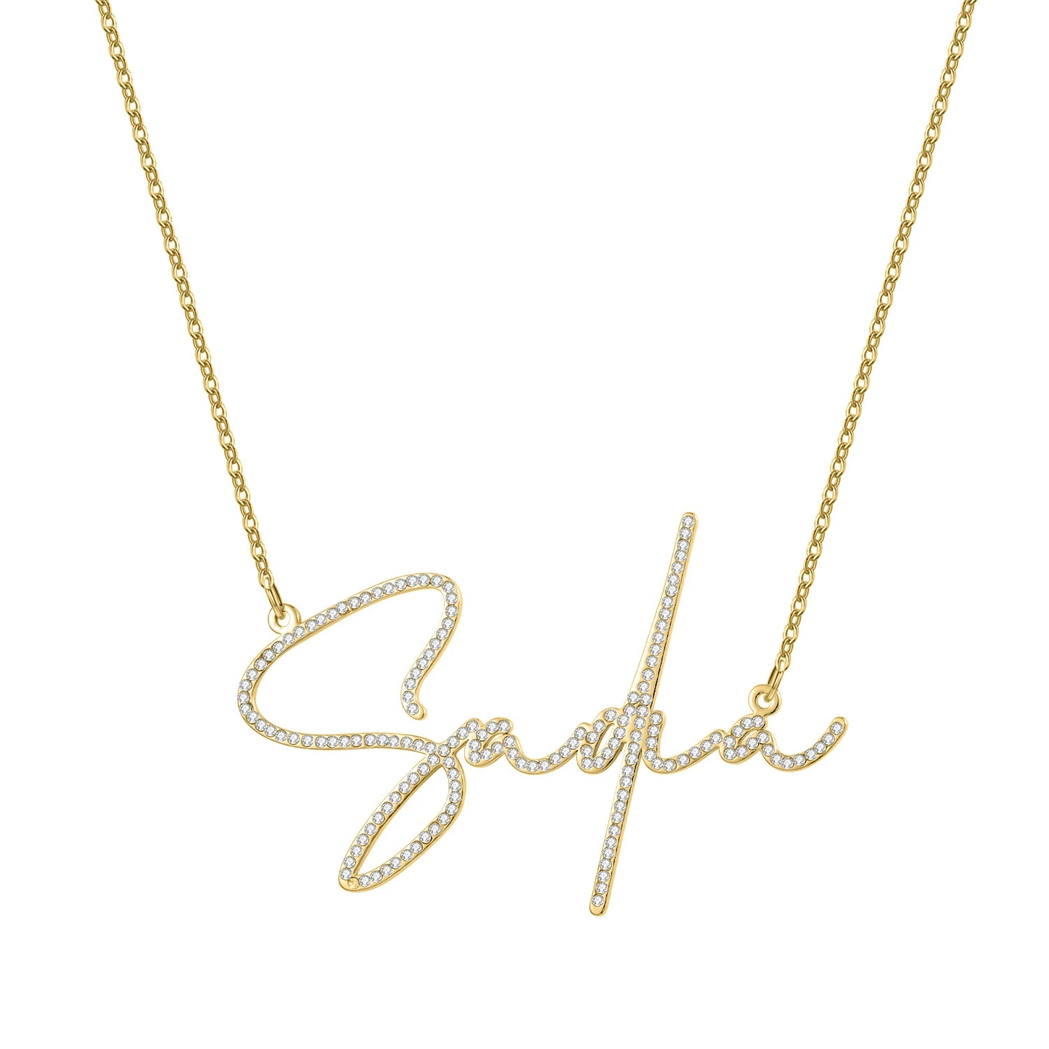 Personalized Crystal Signature Necklace