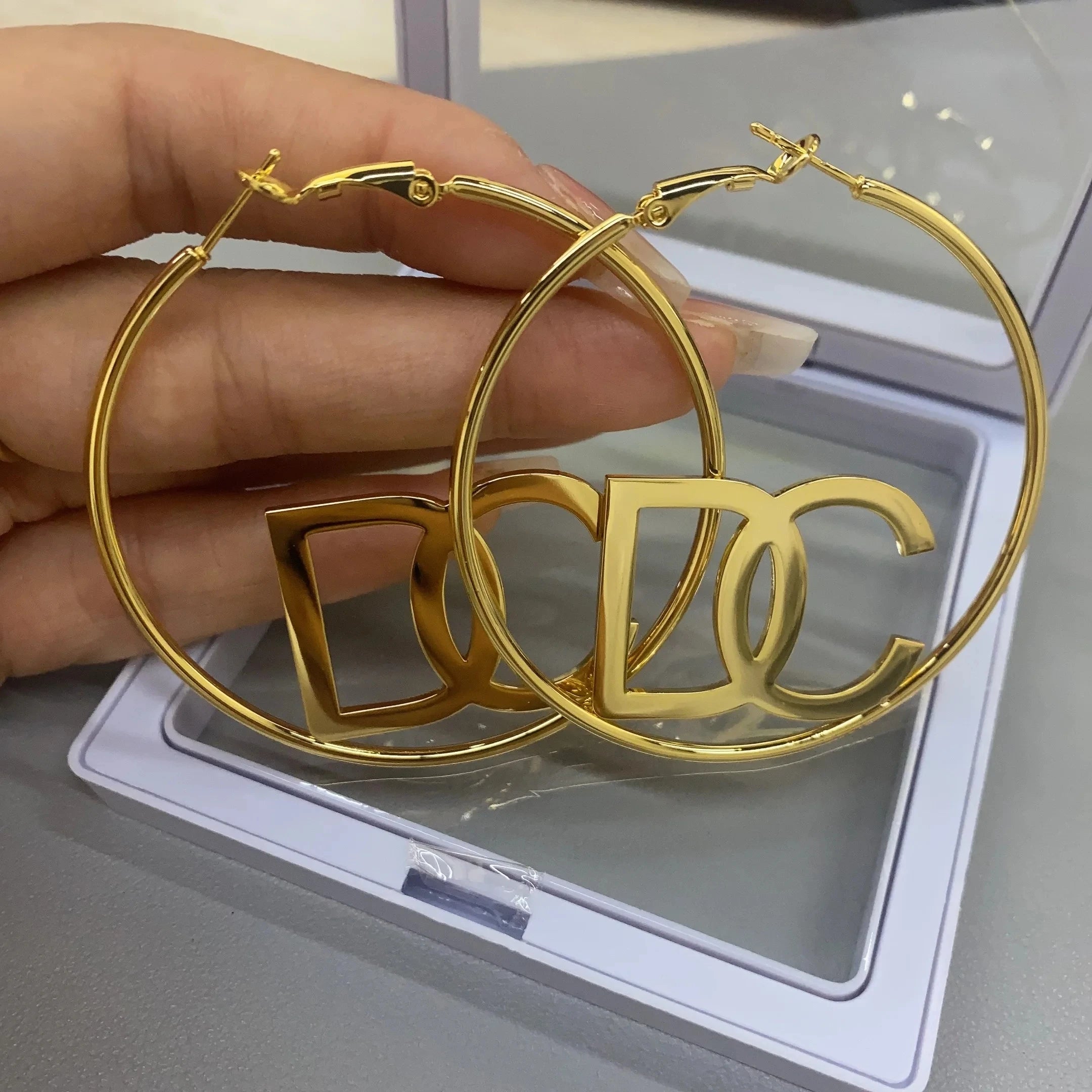 Personalized Initial Hoop Drop Earring