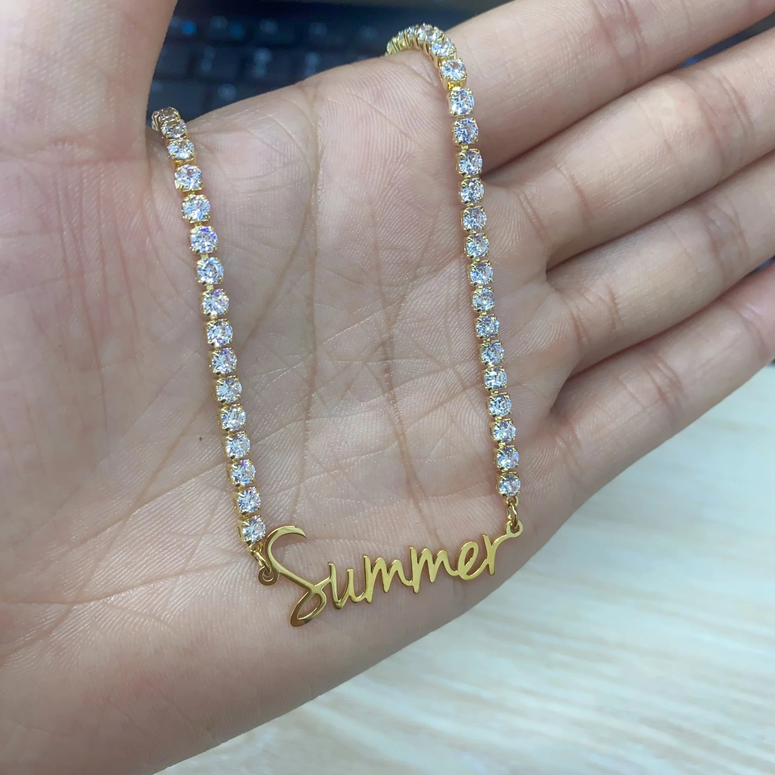 Personalized Signature Tennis Chain Necklace