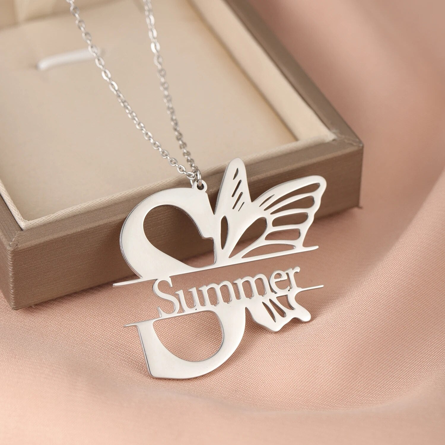 Personalized Butterfly Name Pendant