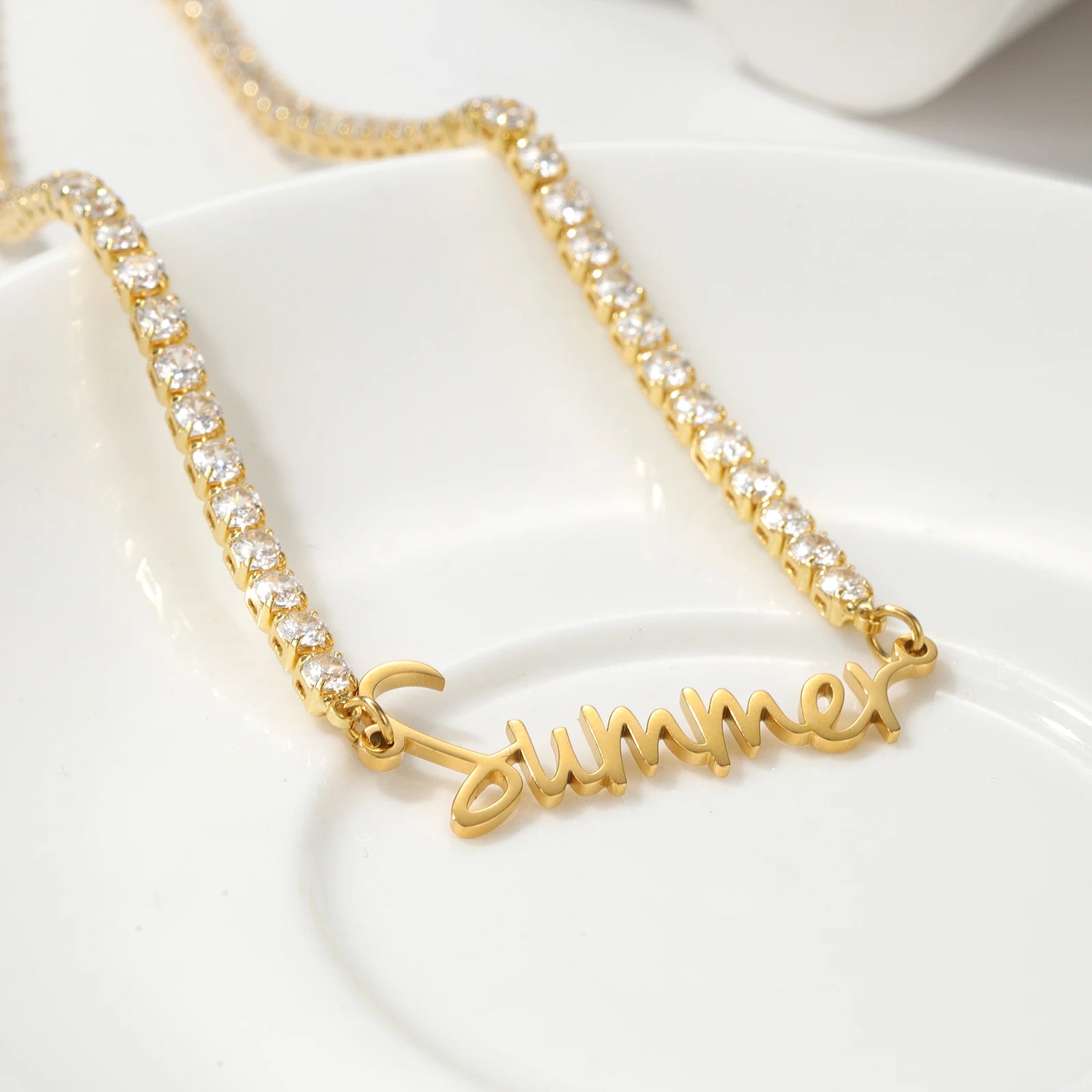 Personalized Signature Tennis Chain Necklace