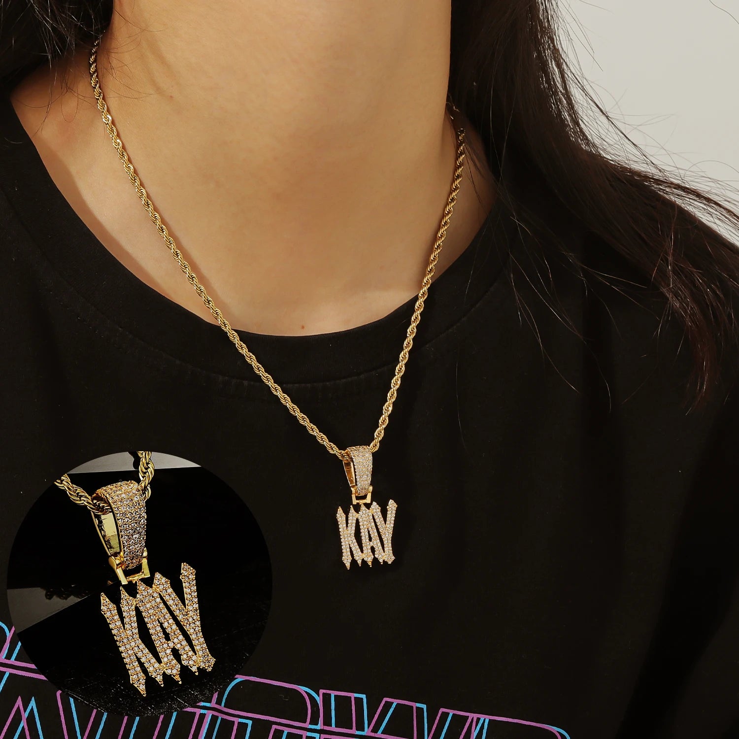 Personalized Iced Out Stormz Necklace