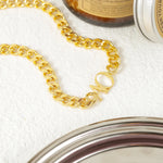 Double Initial Letter Necklace with Cuban Chain