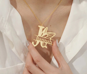 Personalized Butterfly Name Pendant