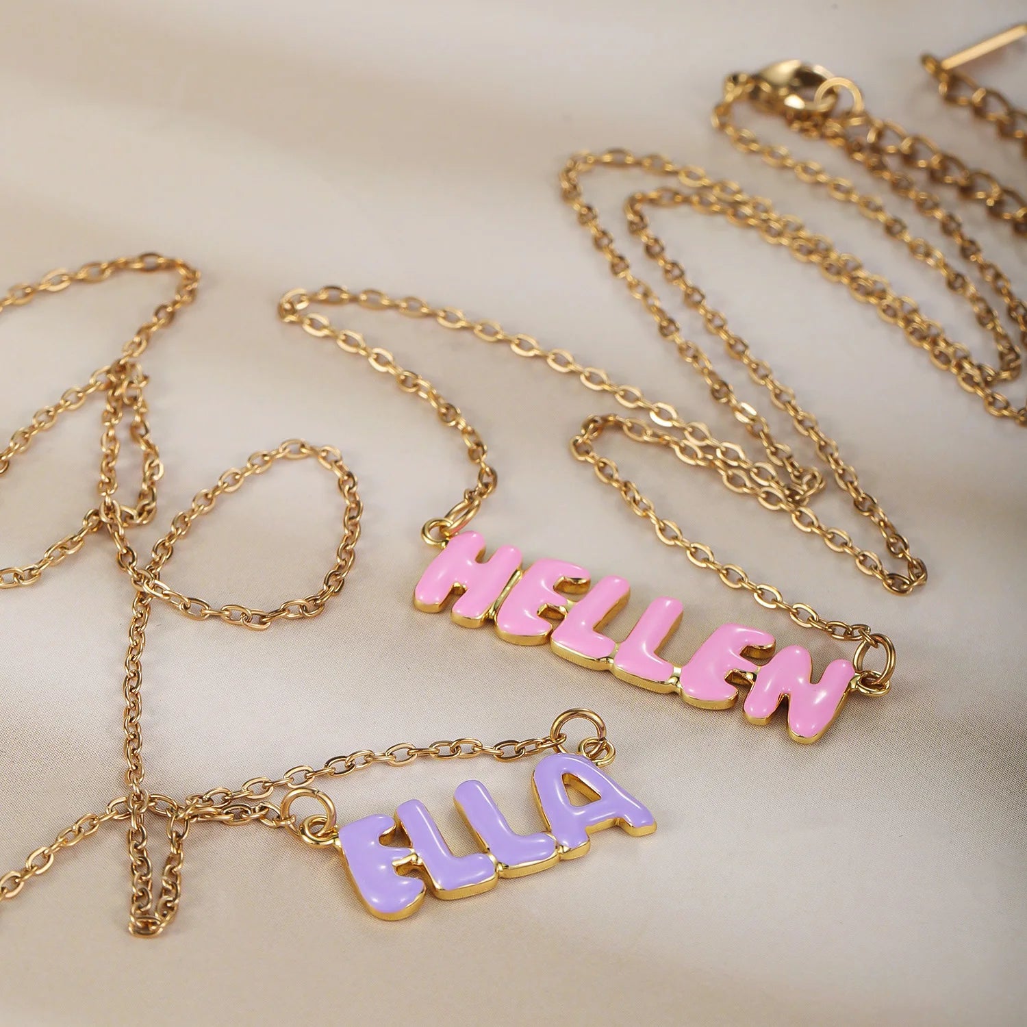 Personalized Enamel Name Necklace