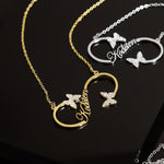 Personalized Double Iced Butterfly Necklace