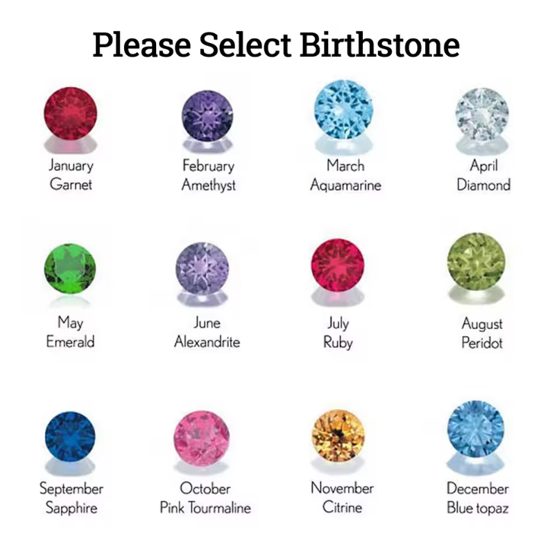 Personalized Arabic Name Ring with Birthstone
