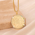 Personalized Family Tree Photo Necklace with Nameplate