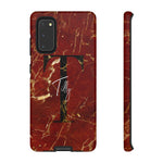 Red With Rose Gold Cracks Initial And Full Name