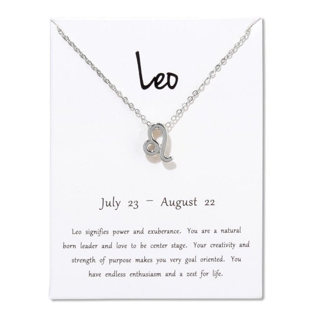 12 Constellation Zodiac Pendant Necklacewith Card - Limitless Jewellery