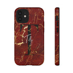Red With Rose Gold Cracks Initial And Full Name