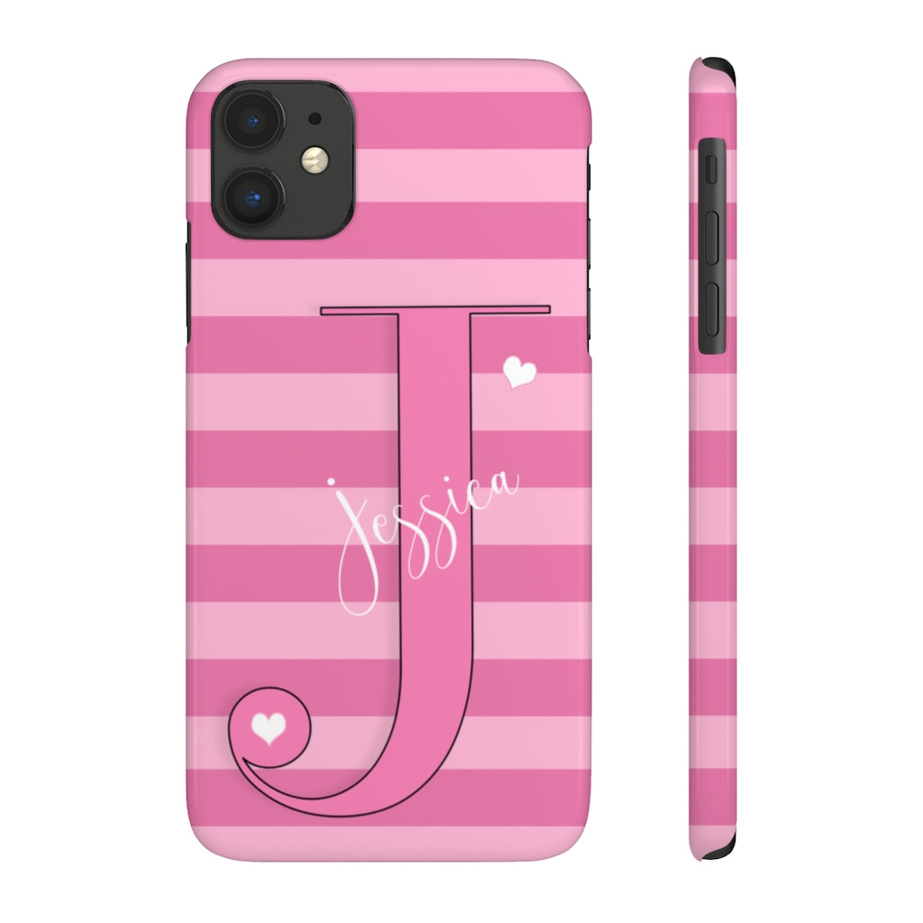 Pink Initial Heart Phone Case