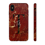Red With Rose Gold Cracks Initial And Full Name