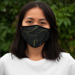 Black Marble Fitted Polyester Face Mask