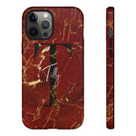 Red With Rose Gold Cracks Initial And Full Name
