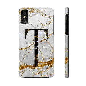 Marble With Rose Gold Cracks Initial And Name
