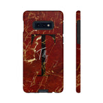Red With Rose Gold Cracks Initial And Full Name