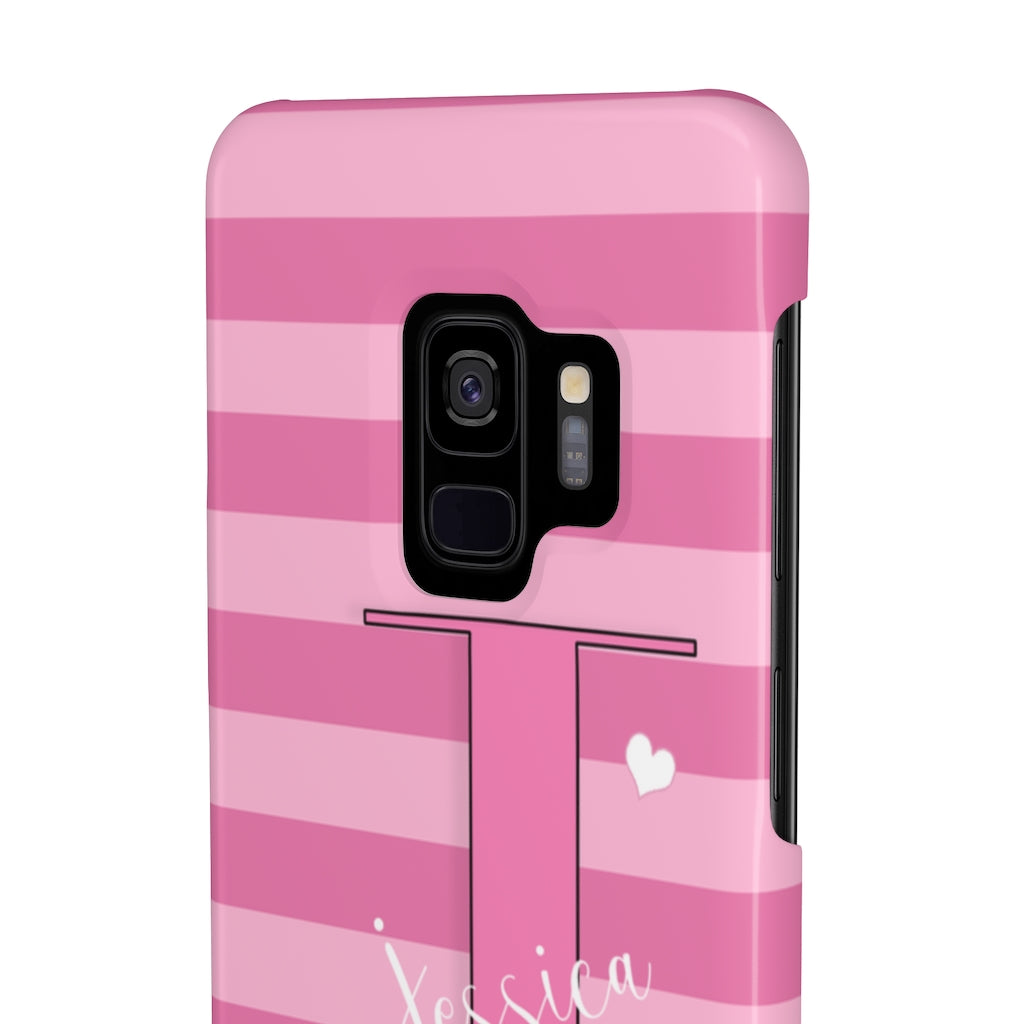 Pink Initial Heart Phone Case