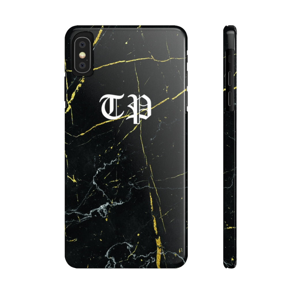 Personalized Old English Black Marble iPhone Case