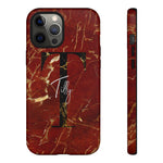 Red With Rose Gold Cracks Initial And Full Name
