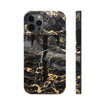 Personalized Black With Rose Gold Cracks Phone Case