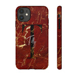 Red With Rose Gold Cracks Initial And Full Name