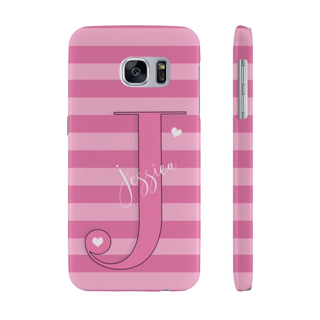 Pink Initial Heart Phone Case