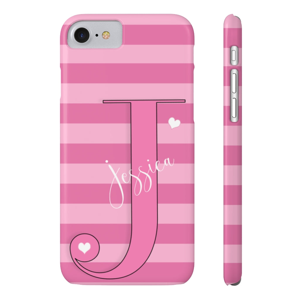 Pink Initial Heart Phone Case