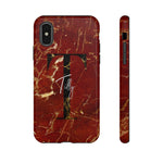 Red With Rose Gold Cracks Initial And Full Name