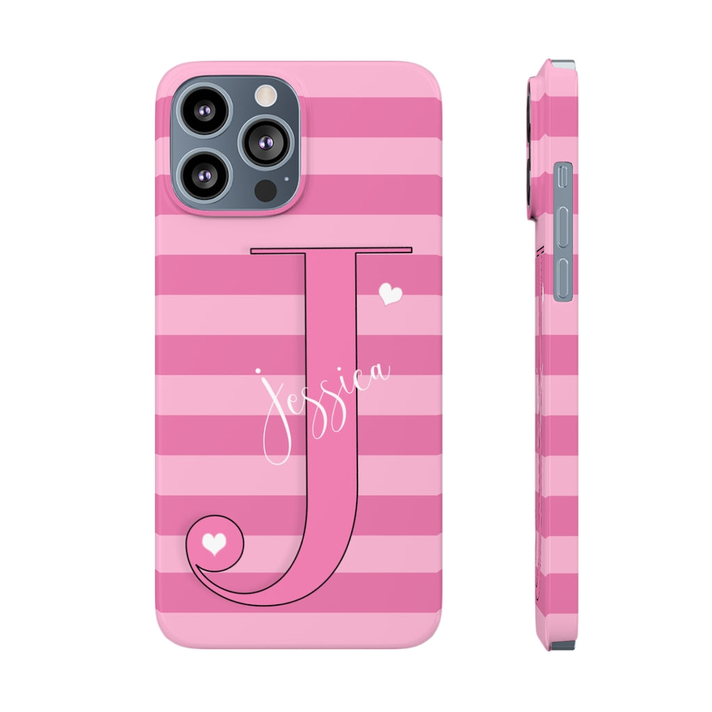 Pink Initial Heart Phone Case