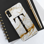 Marble With Rose Gold Cracks Initial And Name