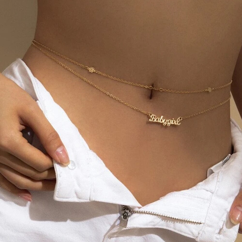 Personalized Belly Chain Necklace