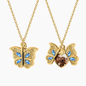 Custom Butterfly Photo Necklace