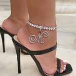 Initial Tennis Anklet Bracelet