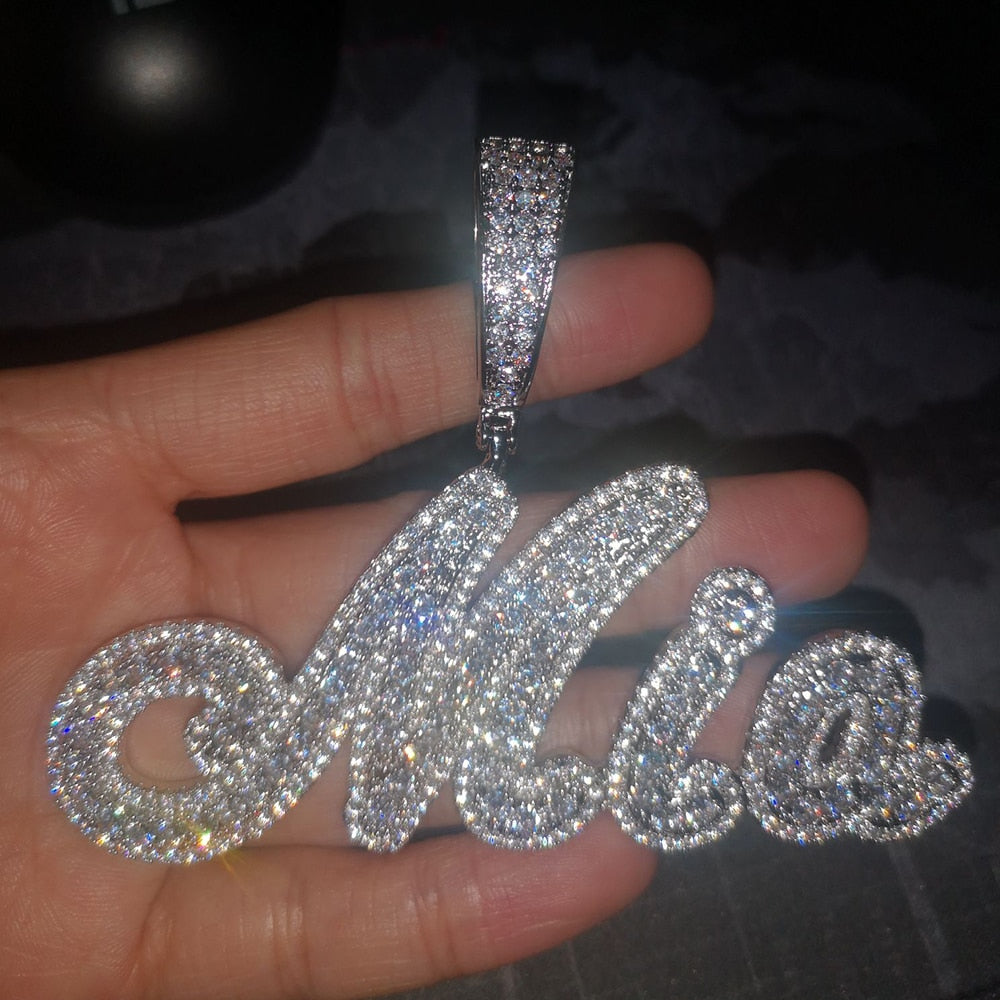 Personalized Ice Baguette Necklace