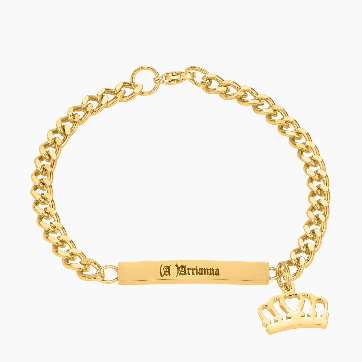 Personalized Baby Name Bar Crown  Bracelet