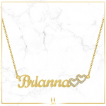 Personalized Iced Double Heart Necklace
