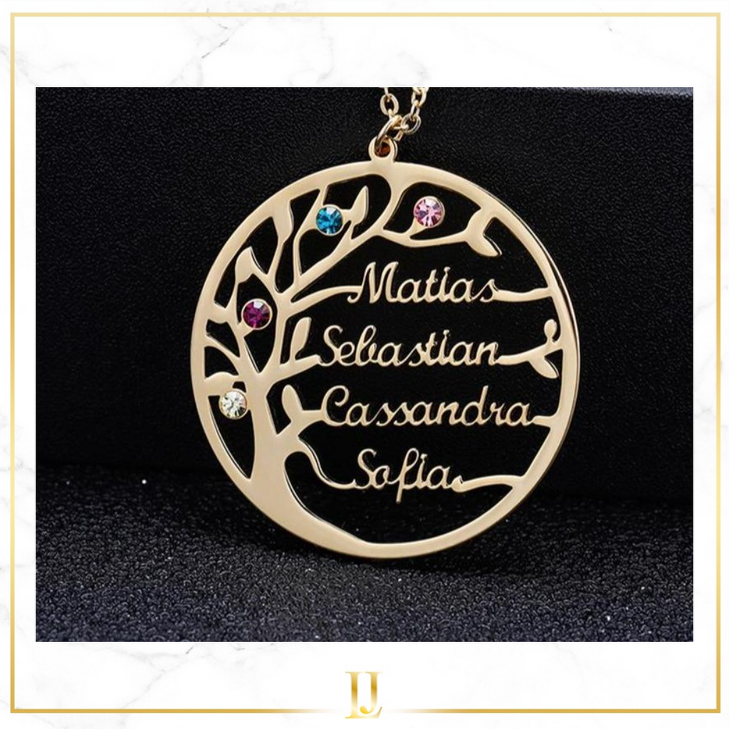 Personalized Birthstone Family Tree Necklace