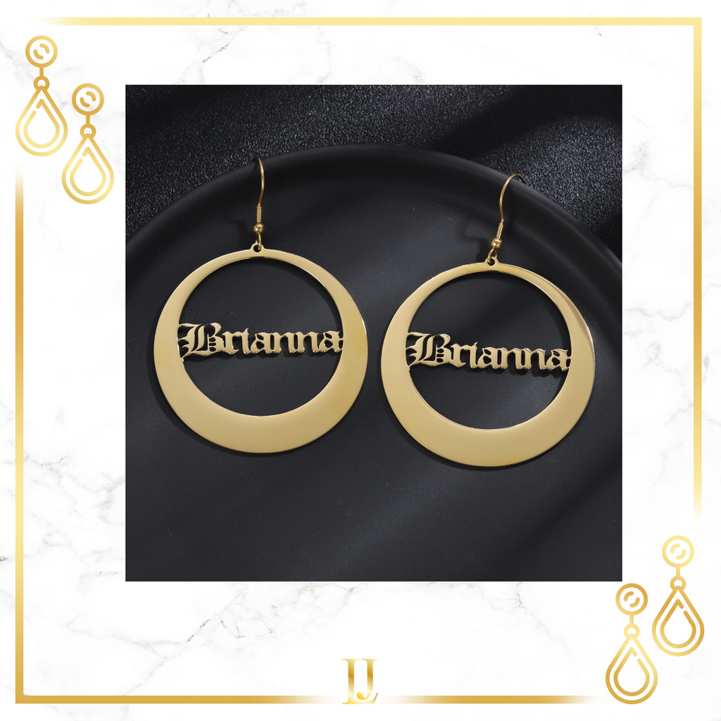 Personalized Round Drop Earrings- Limitless Jewellery